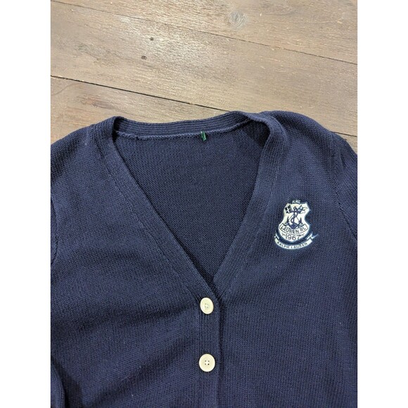 Womens Lauren Ralph Lauren Navy Nautical Heavy Cardigan Button Up Sz M/L Read - Picture 4 of 6